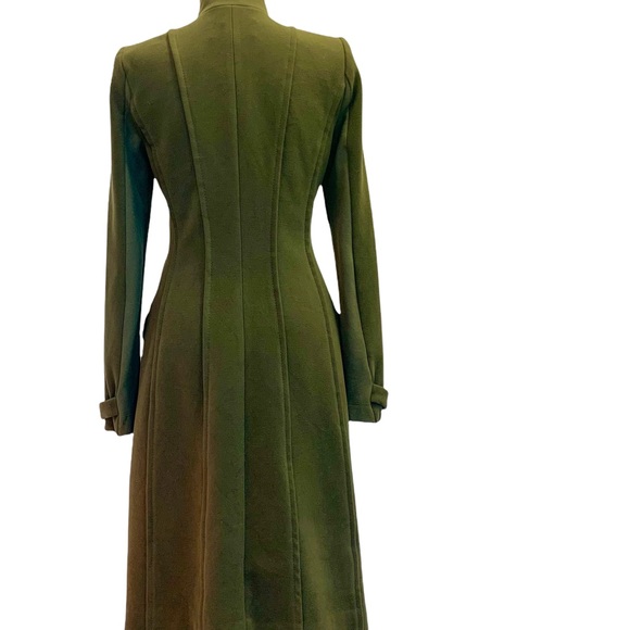 BCBG Maxazria Murdock Olive Green High Neck Military style Coat Size XS - Picture 3 of 13